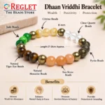 Dhan Vriddhi Bracelet with Jade, Citrine, Tiger Eye, Pyrite Beads - Image 2