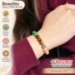 Dhan Vriddhi Bracelet with Jade, Citrine, Tiger Eye, Pyrite Beads - Image 3