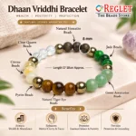Dhan Yog Bracelet with Jade, Citrine, Tiger Eye, Pyrite & Aventurine Beads - Image 2