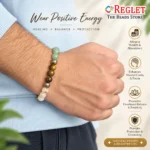 Dhan Yog Bracelet with Jade, Citrine, Tiger Eye, Pyrite & Aventurine Beads - Image 4