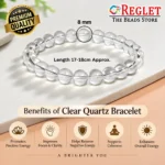 Clear Quartz Beads Bracelet for Focus, Calmness & Motivation - Image 2