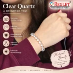 Clear Quartz Beads Bracelet for Focus, Calmness & Motivation - Image 3