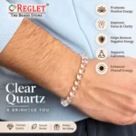 Clear Quartz Beads Bracelet for Focus, Calmness & Motivation - Image 4