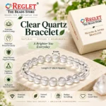 Clear Quartz Beads Bracelet for Focus, Calmness & Motivation - Image 6