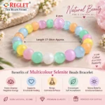 Selenite Bracelet for Natural Healing Crystal Beads - Multicolour - Image 2