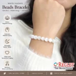 White Selenite Bracelet for Natural Healing Crystal Beads - Image 3
