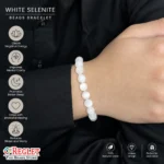 White Selenite Bracelet for Natural Healing Crystal Beads - Image 4