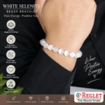 White Selenite Bracelet for Natural Healing Crystal Beads - Image 7