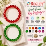 Diamond Cut Glass Bracelets Set – Pack of 12, 8mm Multicolour Stretchable - Image 3