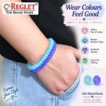 Glass Beads Bracelet Set – Pack of 12 Stretchable 8mm Disk Bead Bracelets - Image 5