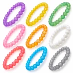 Matt Glass Bracelets Set – Pack of 9, 8mm Stretchable Multicolour Jewellery - Image 6