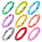 Marble Glass Bracelets Set – Pack of 9, 8mm Multicolour Stretchable Jewellery - Image 6