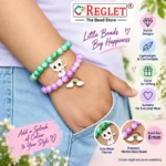 Marble Glass Bracelets with Charms – Pack of 9, 8mm Multicolour Stretchable - Image 4