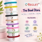 Jelly Glass Bracelets with Charms – Pack of 9, 8mm Stretchable Jewellery - Image 5