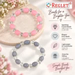 Oval & Diamond Cut Glass Bracelets Set – Pack of 8, 8mm Stretchable Jewellery - Image 2