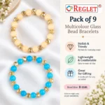 Jelly & Diamond Cut Glass Bracelets Set – Pack of 9, 8mm Stretchable Jewellery - Image 2