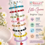 Jelly & Diamond Cut Glass Bracelets with Charms – Pack of 9, 8mm Stretchable - Image 4
