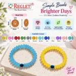 Disk Shaped Glass Bracelets with Evil Eye – Pack of 12, 8x4mm Stretchable - Image 3