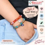 Dual Shade Sparkle Glass Bracelets with Charms – 12 Pcs, 8mm Stretchable - Image 4