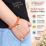 Oval Glass Bracelets with Charms – Pack of 8, 8x11mm Multicolour Stretchable - Image 4