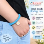Disk Glass Bracelets with Charms – Pack of 12, 8x4mm Multicolour Stretchable - Image 4