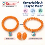 Disk Glass Bracelets with Charms – Pack of 12, 8x4mm Multicolour Stretchable - Image 6