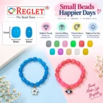 Cylinder Glass Bracelets with Charms – Pack of 12, 8x11mm Stretchable Set - Image 3