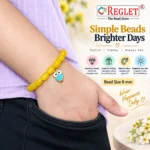 Cylinder Glass Bracelets with Charms – Pack of 12, 8x11mm Stretchable Set - Image 4