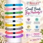 Matt Glass Bracelets with Evil Eye – Pack of 9, 8mm Multicolour Stretchable - Image 5