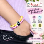 Marble Glass Bracelets with Evil Eye – Pack of 9, 8mm Multicolour Stretchable - Image 4