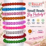 Crystal Glass Bracelets Set – Pack of 9, 8mm Multicolour Stretchable Jewellery - Image 4