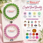 Crystal Glass Bracelets with Charms – Pack of 9, Multicolour Stretchable Set - Image 2