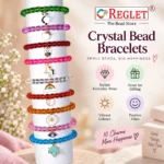 Crystal Glass Bracelets with Charms – Pack of 9, Multicolour Stretchable Set - Image 4
