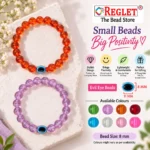 Crystal Glass Bracelets with Evil Eye – Pack of 9, 8mm Stretchable Set - Image 2