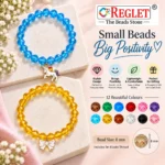 Diamond Cut Glass Bracelets with Charms – Pack of 12, 8mm Stretchable Set - Image 3