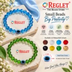 Diamond Cut Glass Bracelets with Evil Eye – Pack of 12, 8mm Stretchable Set - Image 3