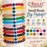 Diamond Cut Glass Bracelets with Evil Eye – Pack of 12, 8mm Stretchable Set - Image 4