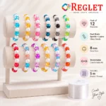 Dual Shade Sparkle & Lustre Glass Bracelets – Pack of 12, 8mm Stretchable Set - Image 6