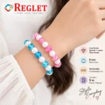 Dual Shade Sparkle & Lustre Glass Bracelets – Pack of 12, 8mm Stretchable Set - Image 7