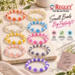 Single Shade Sparkle & Lustre Glass Bracelets – Pack of 9, 8mm Stretchable Set - Image 2