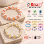 Single Shade Sparkle & Lustre Glass Bracelets – Pack of 9, 8mm Stretchable Set - Image 4