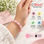 Single Shade Sparkle & Lustre Glass Bracelets – Pack of 9, 8mm Stretchable Set - Image 7