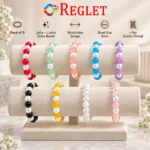 Jelly & Lustre Glass Bracelets – Pack of 9, 8mm Multicolour Stretchable Set - Image 6