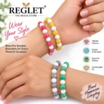 Marble & Lustre Glass Bracelets – Pack of 9, 8mm Multicolour Stretchable Set - Image 3