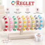 Marble & Lustre Glass Bracelets – Pack of 9, 8mm Multicolour Stretchable Set - Image 7