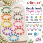 Matt & Lustre Glass Bracelets – Pack of 9, 8mm Multicolour Stretchable Set - Image 8