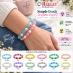 Cylinder & Lustre Glass Bracelets – Pack of 12, 8mm Multicolour Stretchable Set - Image 4