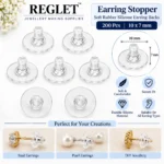 Earring Stopper - Soft Rubber Earring backs - 200 Pcs - 10x7mm - Image 2