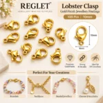 Lobster Clasps - Gold Finish Jewellery Findings - 100 Pcs - 10mm - Image 2