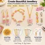Jump Rings 700 Pcs + Eye Pins 300 Pcs + Head Pins 300 Pins + Earring Hooks 220 Pcs – Gold & Silver Finish Jewellery Findings - Image 3